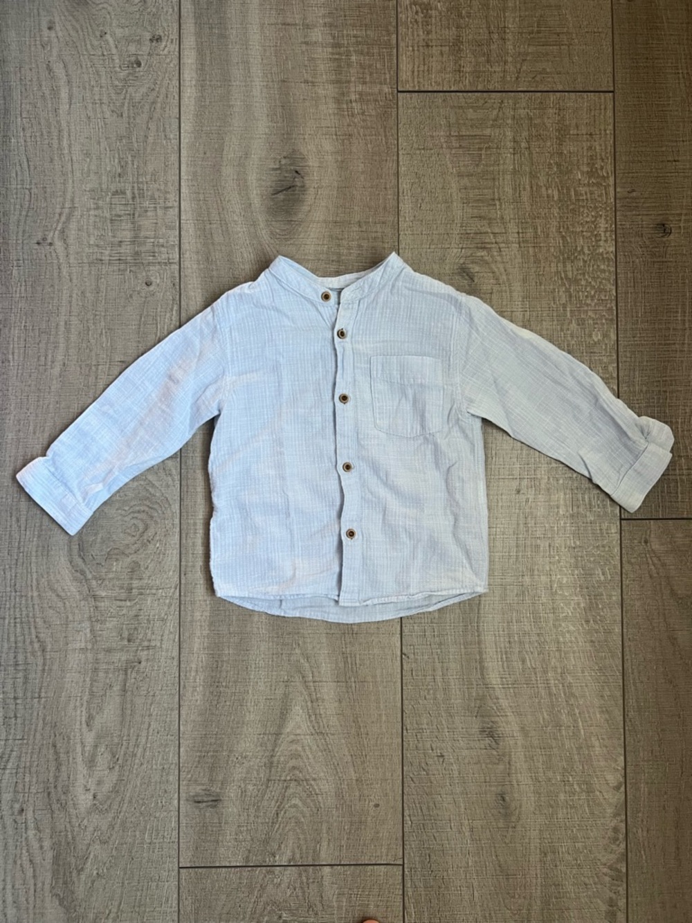Zara Light Blue Button-Down Shirt Size 18-24 Months